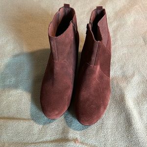 Clarks Collection Brown Wedge Booties